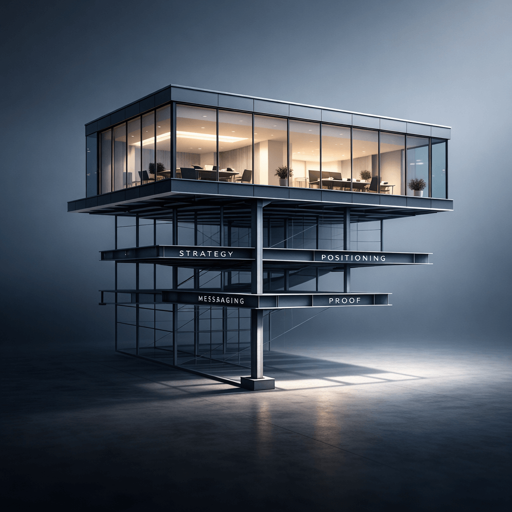 A business being supported by a weak structure